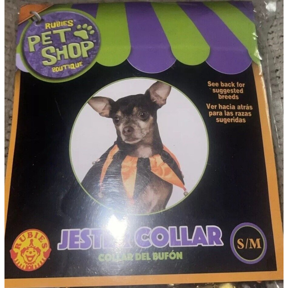 NEW Rubies Pet Shop Boutique Halloween Jester Collar Bells Pet Costume Size S/M